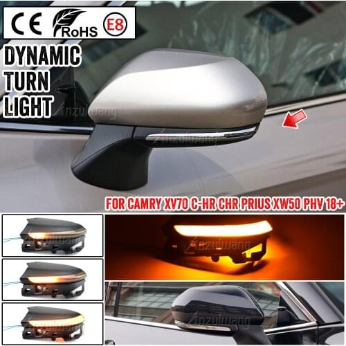 For Toyota Camry XV70 C-HR CHR Prius XW50 PHV Dynamic LED Turn Signal Light Side Mirror Sequential Parking Puddle Lamp Blinker