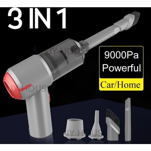 3-In-1 Cordless Air Blower Handheld Air Duster Mini 9000Pa Wireless Car Vacuum Cleaner Portable 5000mAh Cyclonic Suction Home