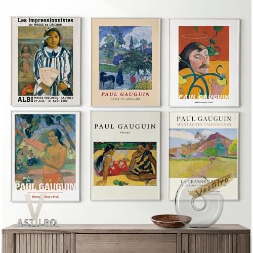 Paul Gauguin Retro Art Prints Canvas Painting Exhibition Museum Vintage Poster Wall Art Decor Prints Picture Home Decoration