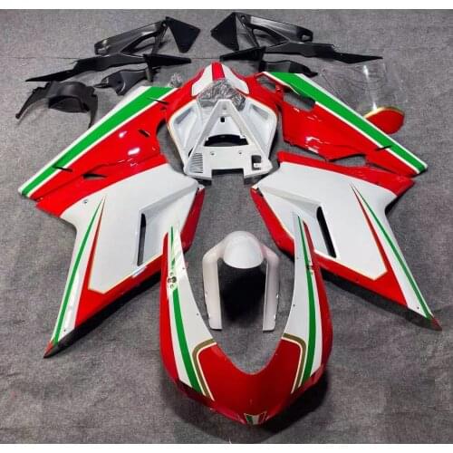 WHSC ABS INJECTION MODEL MOTORCYCLE Plastic Gloss Rad Green White Painted Color Full Fairings Kit For DUCATI 848 1098