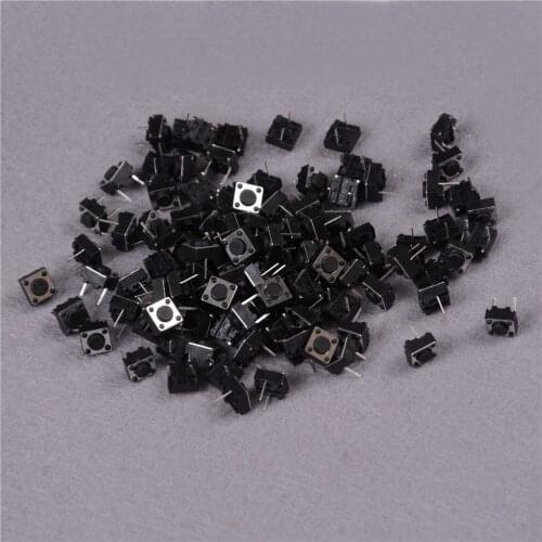 Mini Push Button Switch 100pcs/lot 6X6X4.3mm 4PIN Momentary Tactile Tact Push Button Micro Switch waterproof DIP Tactile Tact