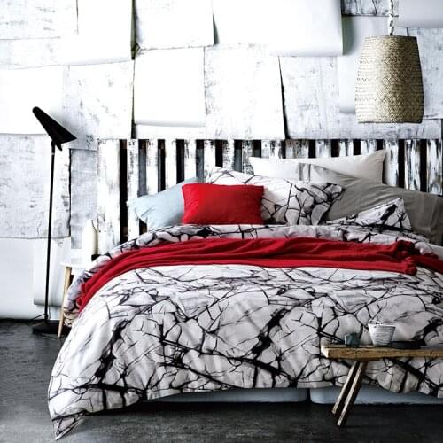 600TC Egyptian Cotton Marbling Bedding set King Queen Size Bed set Duvet Cover Bedsheet set parrure de lit