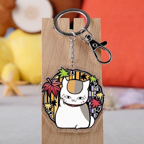 Cute Cartoon Japan Natsume Yuujinchou Nyanko Sensei Cat acrylic Keychain Key Ring Car Purse Bag Pendant Figure Toy