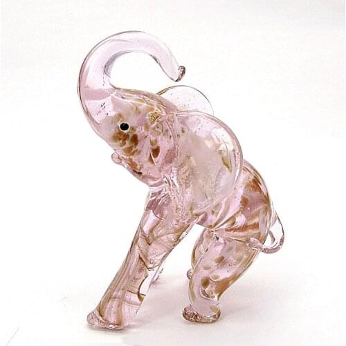 Handmade Murano Glass Elephant Figurine Art Glass Miniature Sculpture Animal Collectibles Birthday Xmas Gift Home Decor Ornament
