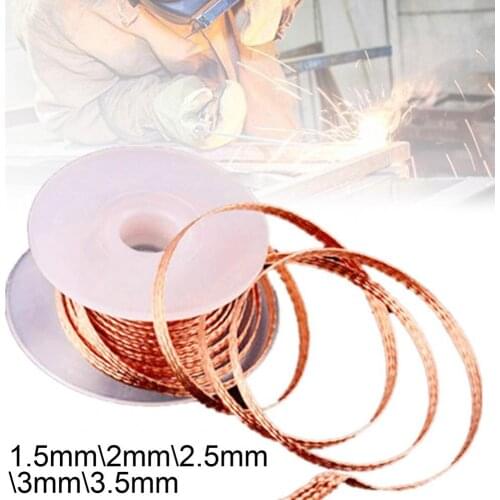 1.5mm 2mm 2.5mm 3mm 3.5mm Width 1.5M Length Copper Roll Desoldering Braid Welding Solder Remover Wire Lead Cord Repair Tool
