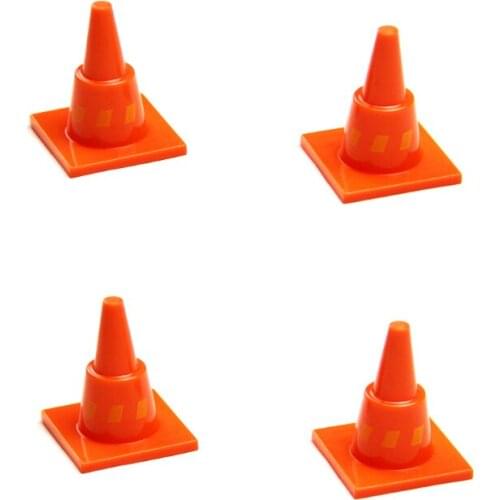 P177 plastic Traffic Cones 4pcs/LOT suitable for Train Track Scene Accessories Childrens puzzle track game toys