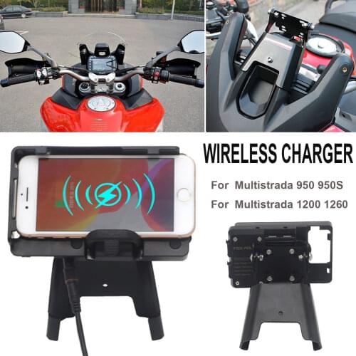 Motorcycle For Ducati Multistrada 1200 950 950S 1260 1260GT Stand Holder Smartphone Wireless Charging GPS Navigation Bracket