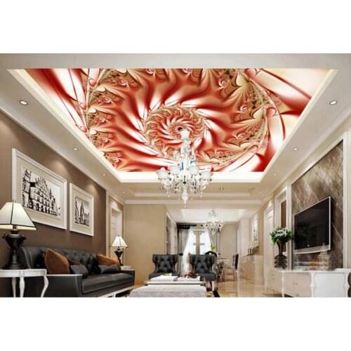 Custom Ceiling wallpaper for walls 3 d Geometric art red wall papers home decor 3d ceiling living room decoration