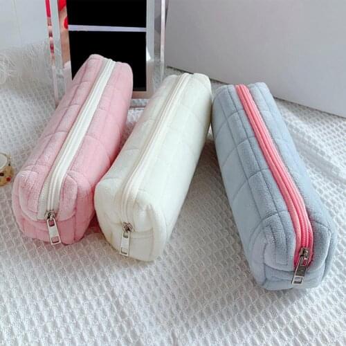 Furry Pencil Pouch Multi-function Lint Bright Color Pencil Storage Bag Stationery Supplies Pencil Pouch Pencil Bag