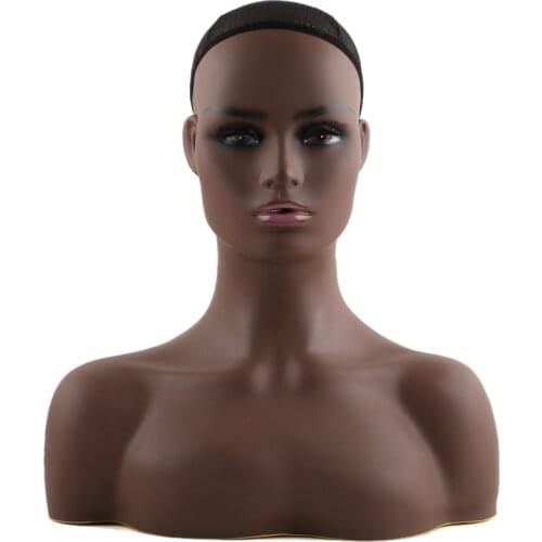 HARMONY 1 Piece Realistic Half Body Double Shoulder PVC Training Mannequin Heads for Display Wigs Hat Jewelry 2 Colors Available