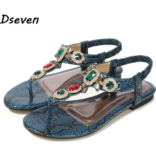 Women Sandals Flat Platform Shoes Woman Fashion Rhinestones Casual Female Sandals Open Toe Summer 2021 Platform Sandalias Mujer