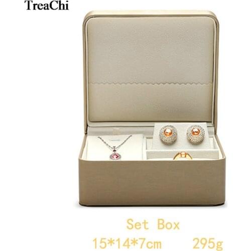 Artificial leather jewelry box necklace box gift box for jewerly set display storage box earring box Jewelry Box Packaging Set