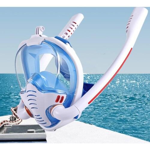 Double Breathing Tube Silicone Full Dry Snorkeling Masks Scuba Diving Goggles Equipment Swimming Mask for Adult Youth