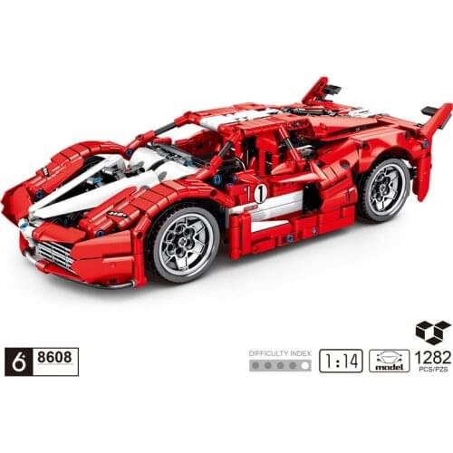 Technical Italia horse logo super sport car building block 1:14 scale Ferra FXX vehicel brick model toy collection for boy gift