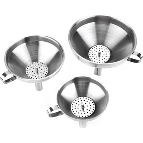 Stainless Steel Wide-mouth Greenhouse Funnel Multi-function Stainless Steel Funnel Filter Is Removable and Easy To Clean Kitchen