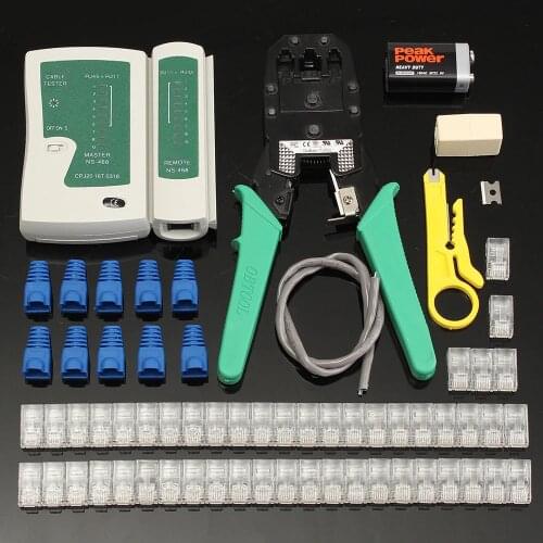 Ethernet LAN Kit lan tester RJ45 Crimping pliers LAN Network Repair Tool Kit Cable Tester AND Plier Crimp Crimper Clamp