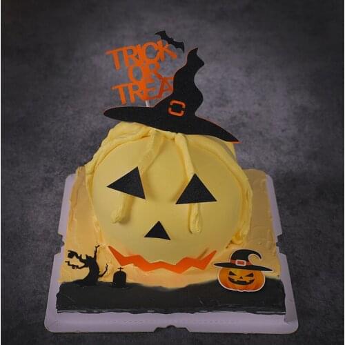 Halloween Cake Topper Tree Monster Ghost Face Pumpkin Bat Halloween Cake Party Decor Trick or Treat Baking Accessories