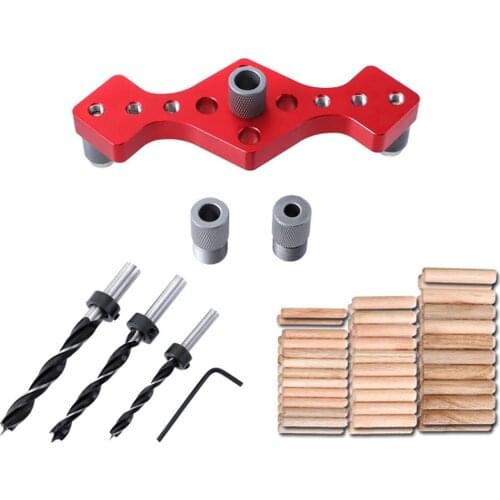 Vertical Pocket Holen Jig Woodworking Dowelling Self Centering Drill Guide Kit Wood Drilling Locator Hole Puncher Tools
