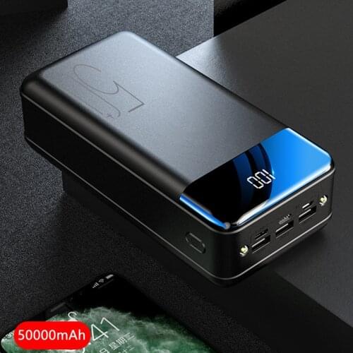 New 50000mah Powerbank External Battery 3 USB Poverbank Portable Mobile Phone Charger for iPhone 11 pro Huawei Xiaomi Power Bank