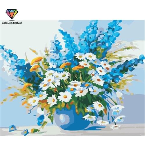 XUEQIXIAOZU Full Round daisy Flower Diamond drawing Diamond embroidery 5D DIY Diamond setting Musk painting gift 2020 New