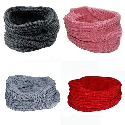 Womens Mens Autumn Winter Fashion Cable Knitted Solid Scarf Shawl Neckerchief