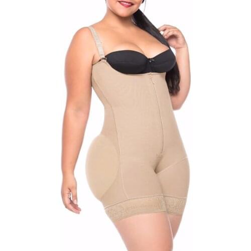 Womens Butt Lifting Open Bust Spanx Body Shaper Post Surgery Shapewear Slimming Compression Skims Faja With Zipper