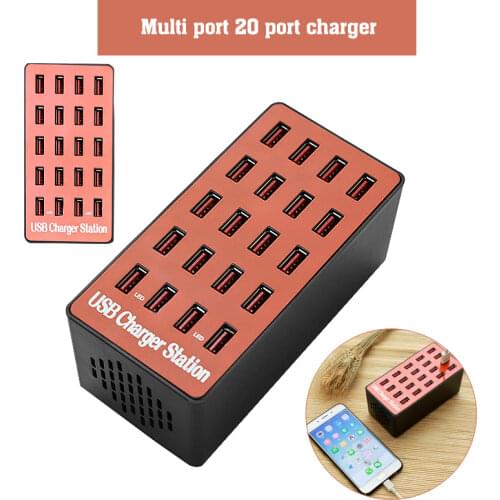20 Ports USB Fast Hub Desktop Charger Station Smart Quick Wall Charge Charger Power Adapter For Phone Tablet Accessories