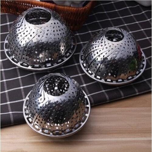 1PC Big Size 410 Stainless Steel Folding Steamer Steamed Grid Rack Lotus Sheet Steamer Grate Drain KX 046