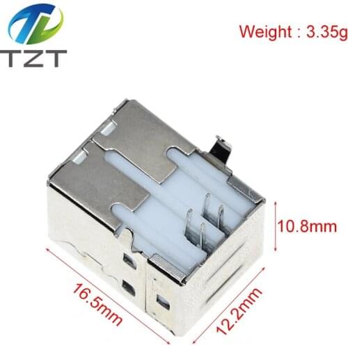 10Pcs Square USB socket usb B Type Female 90 degree PCB welding parent Connector For Printer Data