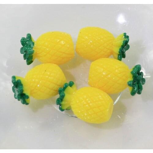 100/50pcs Pineapple Resin Cabochons Simulation Fruit 3D Artificial Pineapple Model DIY Dollhouse Miniature Deco Parts