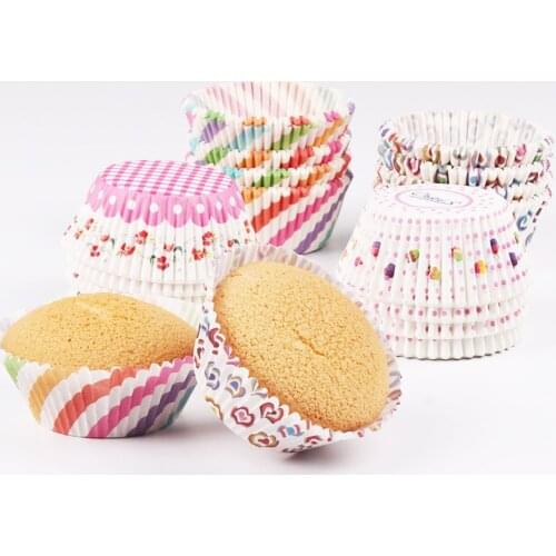 100Pcs Baking Cup Cake Paper Cups Anti-oil Small Cake box Kitchen Accessories Cupcake Liner Cake Decorating Tools Bakeware