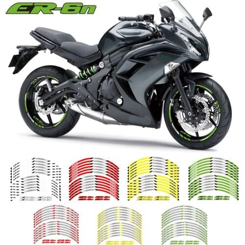 New high quality 12 Pcs Fit Motorcycle Wheel Sticker stripe Reflective Rim For Kawasaki ER-6N