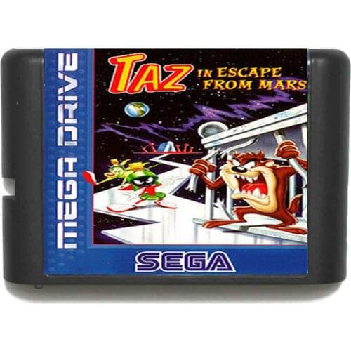 Taz in Escape from Mars 16 bit MD Game Card For Sega Mega Drive For Genesis