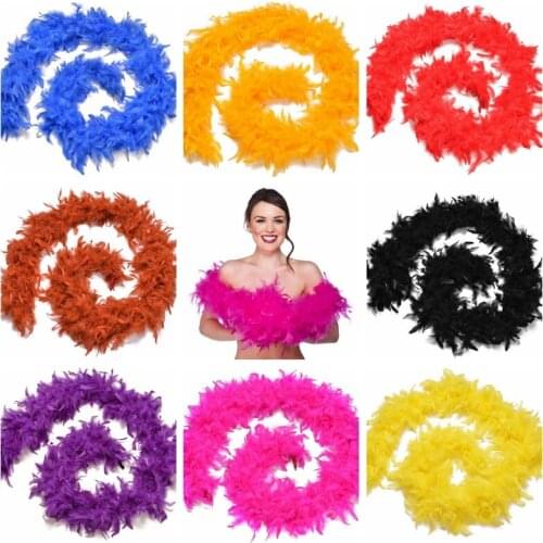 2 Meter fluffy Turkey Feather Boa About 50 Grams skirt Trim for Party/Costume/Shaw chicken Feather Strip wedding decorations