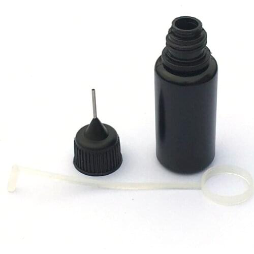 200pcs Black 10ML Empty Liquid PE Needle Bottles Plastic Dropper Bottles With Needle Cap