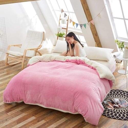 27 Winter Thick Fleece Purple Pink Blue Super Soft Duvet Cover Warm Quilt Cover Home Decor for Sofa Bed Home Textile