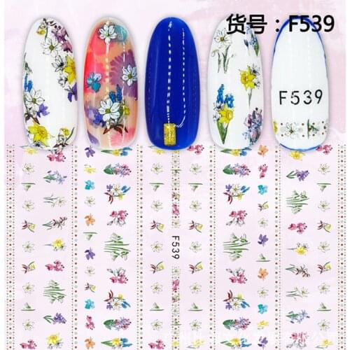 3D Nail Sticker Flower Grass Slider Nails Art Decoration Wraps Decals Cute Design Adhesive Manicure Tips Stickers Pegatina