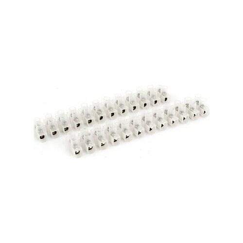 400V 20A Pluggable Clear Plastic 12 Position Dual Row Screw Terminal Block 2 Pcs