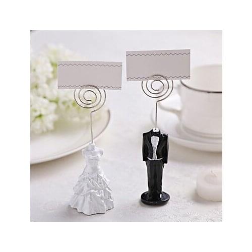5 Couple(10Pcs)/Lot Wedding Bride And Groom Place Card Holder/Table Name Number Holder