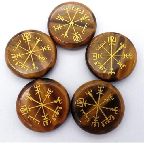 5Pcs/set 25x6mm Wholesale Natural Brown Tiger Eye Gem Seven Chakras Reiki Healing CAB DIY Jewelry Accessories S205