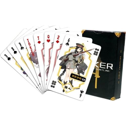 54 Pcs/set Anime Girls Frontline Poker Cards Toy Paper Playing Card Party Board Game Collection Gift