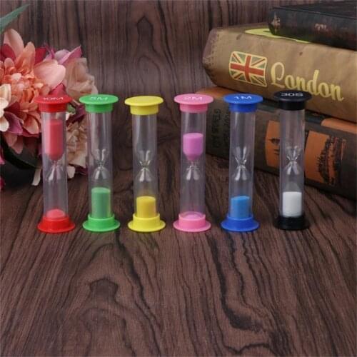 6Pcs Kid 6 Colors Classroom Game Sand Clock Timer Hourglass Sandglass Home Decor