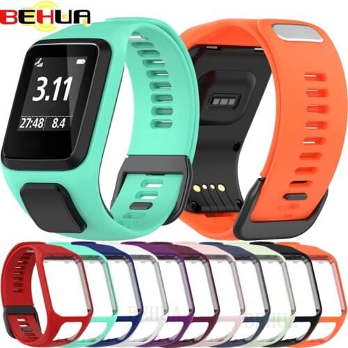 BEHUA Wrist Band Strap for TomTom 4 2 3 Runner Spark Music Replacement Bracelet Watchband Silicone Belt Watch Accessory Correa