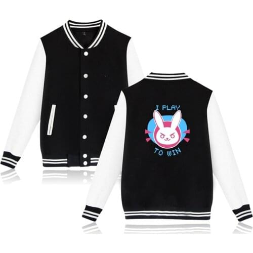 Overwatches baseball uniform OW Symmetra DV.a Mccree long sleeve jacket hoody Sweatshirt Cosplay Halloween Costume Couple Gifts