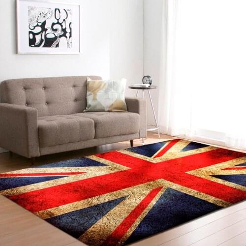 British Flag Carpets for Living Room Flannel National Flag Bedside Area Rug Kids Crawling Play Mat 3D Printed Large Rug Carpet