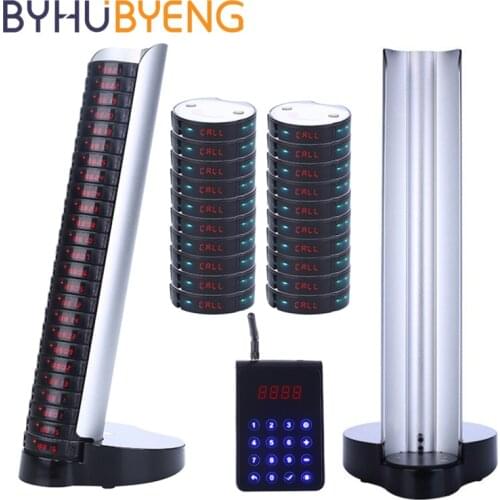 BYHUBYENG 45pcs Wireless Coaster Pager System Full Waterproof Keyboard FM 3KM Restaurant Service De Table Assiette Complet