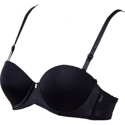 Sexy deep V chest super push up bra underwear gather breast padded halr cup wedding bra student girl small chest lady double bra