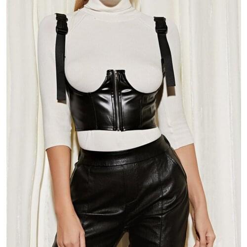 Women Faux Leather Adjustable Decorative Belt Chest Brace Support Waistband Belt Chest Brace Support Waistband