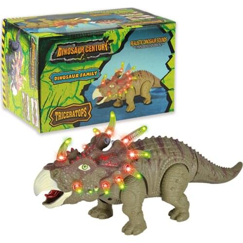Electric Walking Dinosaur Toy Walking Triceratops Dinosaur Figure Toy With Lights And Sounds Electronic Pets Toy Kids Gift