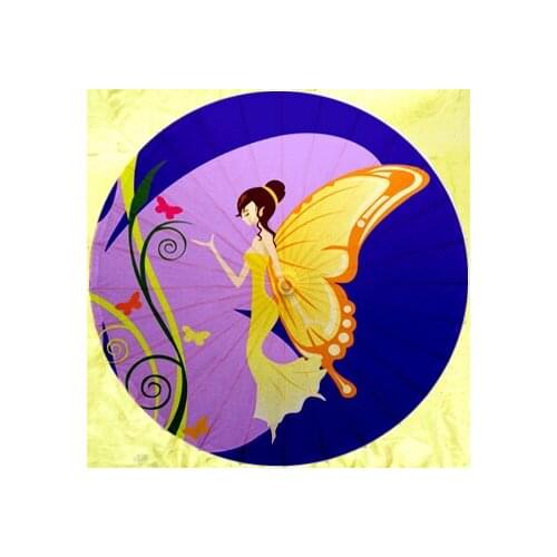 [ Fly Eagle ] Free Shipping Paper Butterfly flower maiden Fairy Umbrellas Parasol Umbrella 84cm diameter